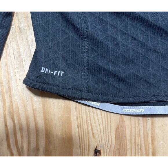 Nike Dri Fit Running 1/4 Zip Long Sleeve Hooded Womens Large Gray - Picture 4 of 7